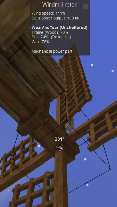 zwinięty żagiel wiatraka